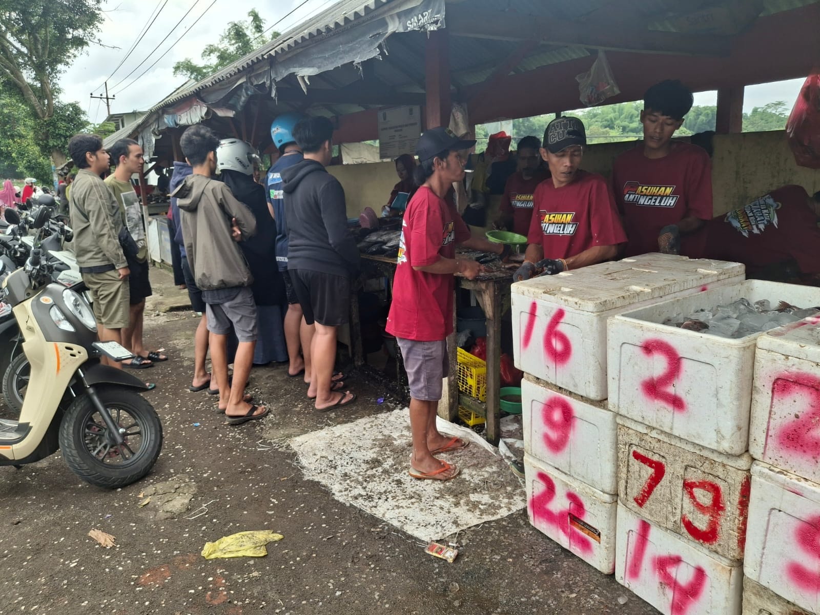 Jelang Malam Tahun Baru, Warga Serbu Pedagang Ikan di Sungai Bureng 8 Jelang Malam Tahun Baru, Warga Serbu Pedagang Ikan di Sungai Bureng