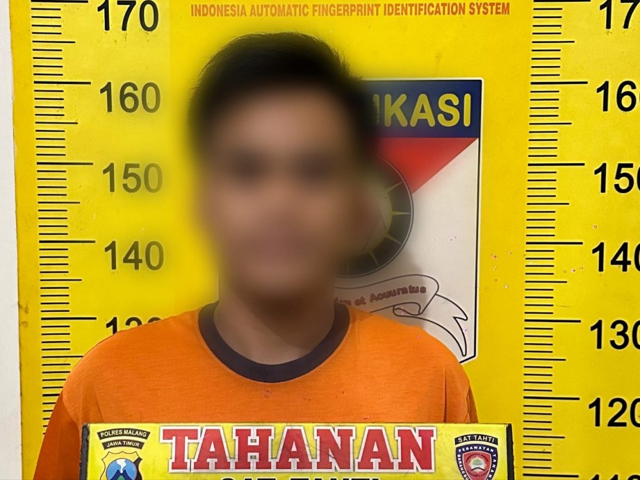Tersangka pembunuhan setelah ditangkap Polisi (18/5/2025) (Dok. Humas Polres Malang)