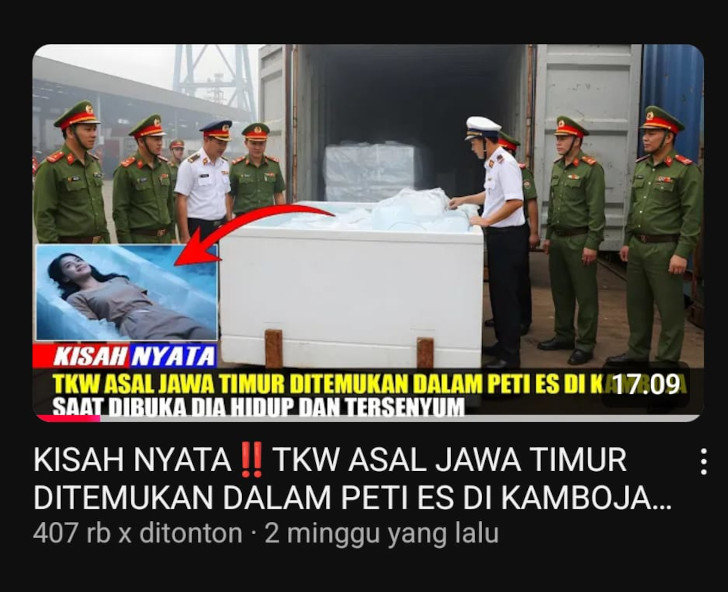 Hoaks: Video Pekerja Migran Indonesia Asal Jember Ditemukan Dalam Peti Es di Vietnam, Ini Faktanya 3 Hoaks: Video Pekerja Migran Indonesia Asal Jember Ditemukan Dalam Peti Es di Vietnam, Ini Faktanya