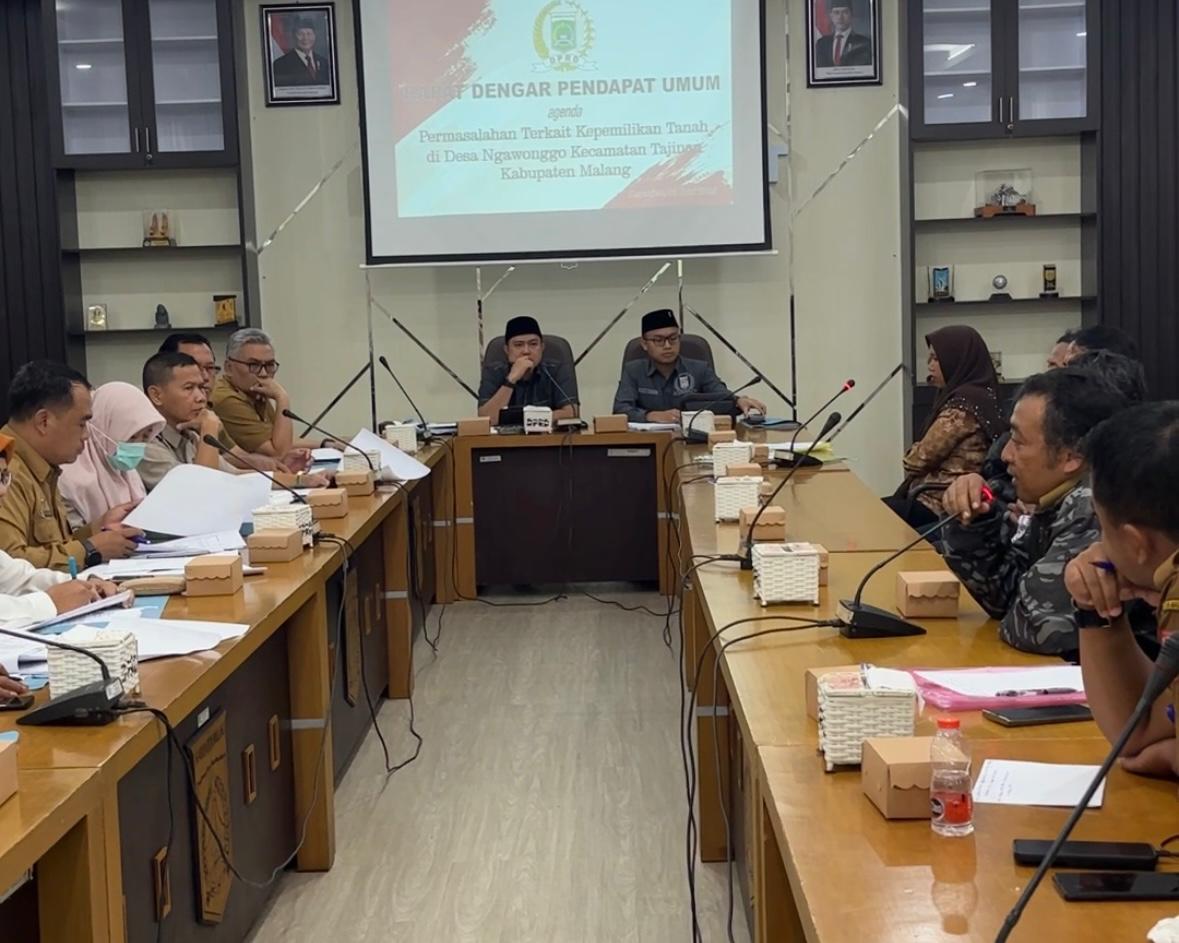 Komisi I menjadi fasilitator permasalahan tanah di Desa Ngawonggo, Tajinan, Selasa (3/6/25). (Istimewa)