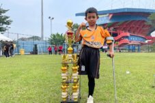 Musyafai Yudanta Alimaimun, pemain Persama Malang berusia 10 tahun (A.Malik/ tagarjatim.id)