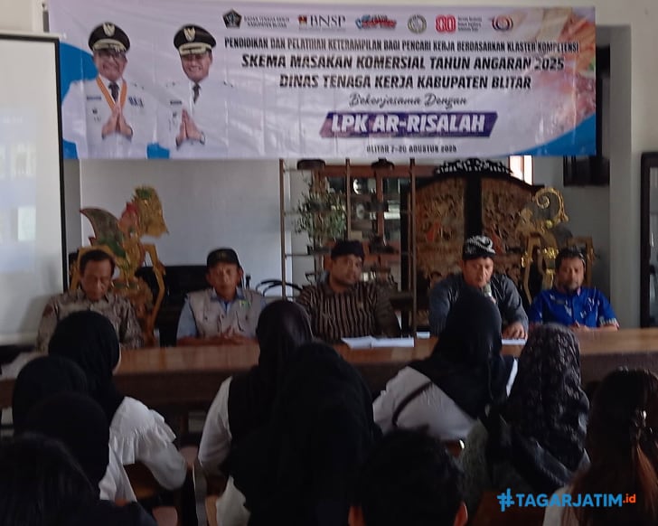 Peserta Pelatihan Puluhan Juru Masak se Kabupaten Blitar yang digelar Disnaker dengan sumberdana bagi hasil cukai tembakau (Novianto, tagarjatim.id)