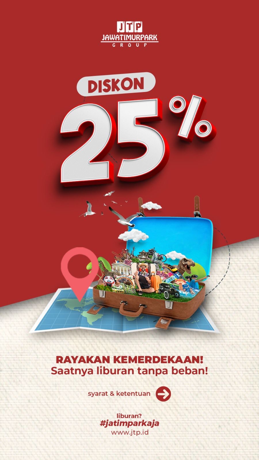 Jatim Park Group Gelar Promo Merdeka Spesial HUT RI ke-80, Diskon Tiket Hingga 25% 1 Flyer 1
