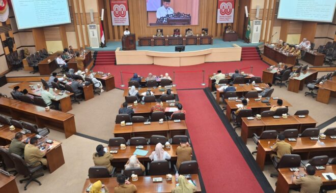 Rapat Paripurna DPRD Kabupaten Malang Bahas Rencana Pembubaran PT Kigumas 2 Rapat Paripurna dengan membahas sejumlah agenda krusial yang berkaitan dengan pembentukan peraturan daerah, di Gedung DPRD Kabupaten Malang, Senin (4/8/2025).