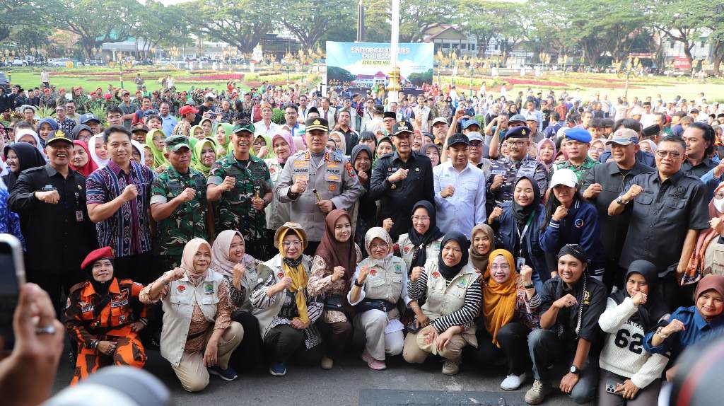Forkopimda Kota Malang bersama elemen masyarakat usai apel damai Jogi Malang (Istimewa)