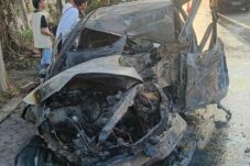 Sebelum Terbakar, Honda Jazz Tabrak Tiga Pohon di Manyar Dua Tewas Terbakar