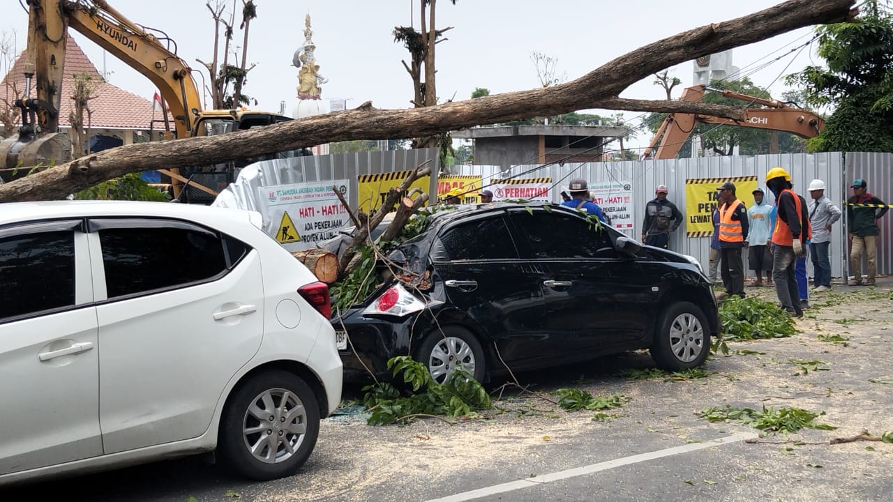 Pohon Timpa Mobil dan Motor, Imbas Proyek Revitalisasi Alun-alun Kota Sidoarjo 1 IMG 20251029 WA0049