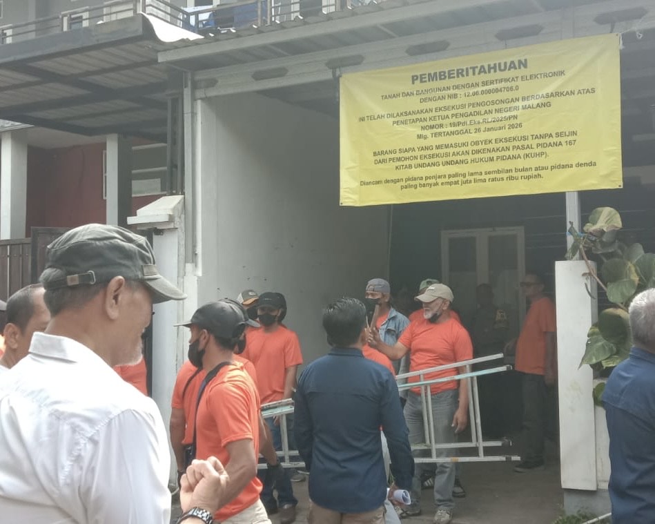Tidak Ada Perlawanan, PN Kota Malang Berhasil Eksekusi Pengosongan Rumah
