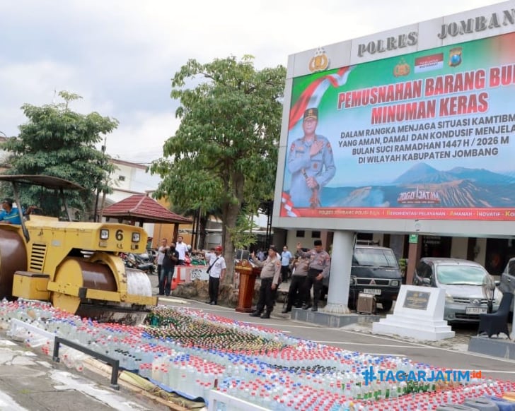 Makin Merajalela, Dua Bulan Polres Jombang Musnahkan Ribuan Botol Miras