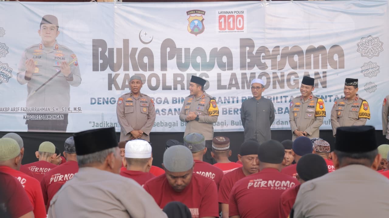 Polres Lamongan Buka Puasa Bersama 300 Pasien Rehabilitasi di Yayasan Berkas Bersinar Abadi
