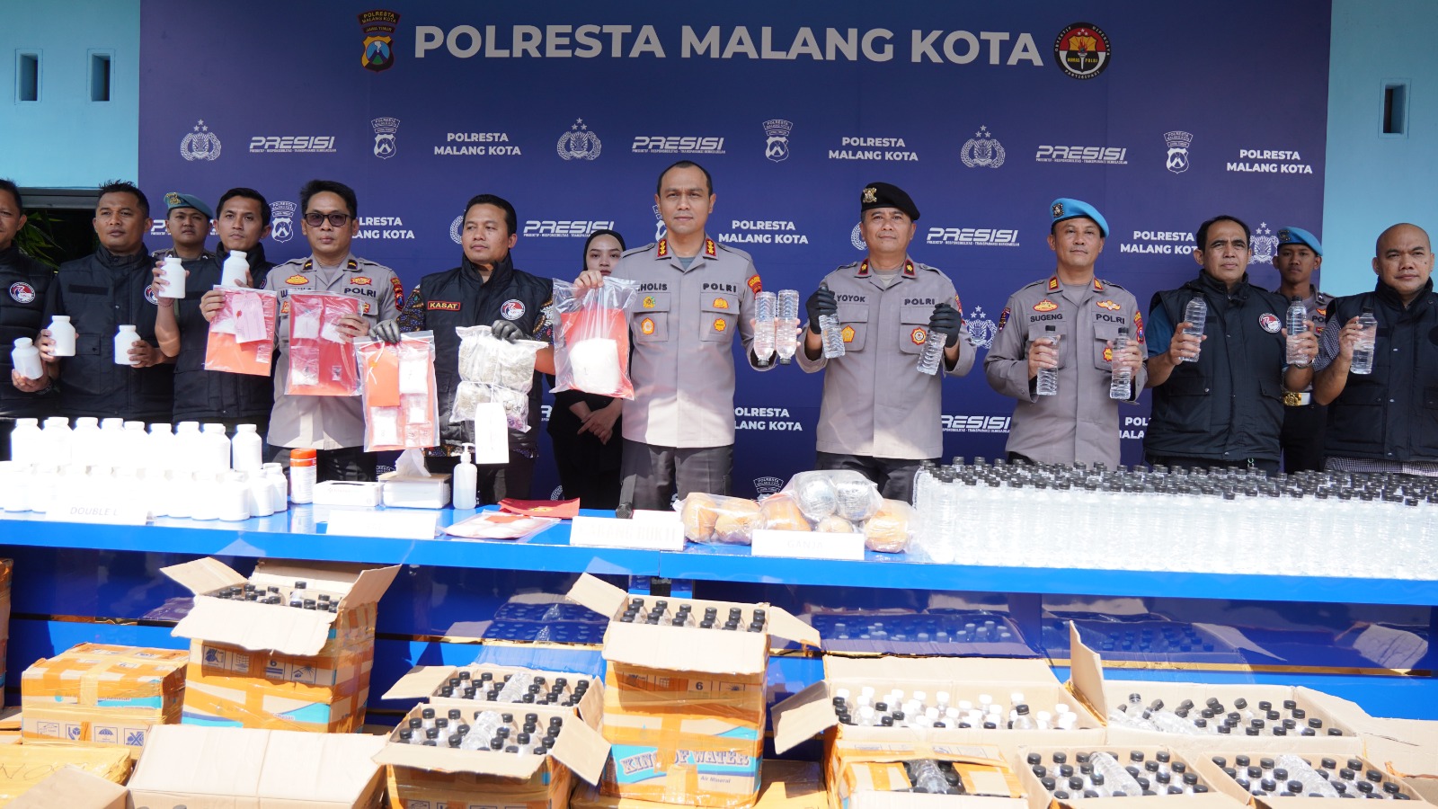 Polresta Malang Kota Ungkap 32 Kasus Narkoba, Sita 1,4 Kg Sabu dan 8,9 Kg Ganja