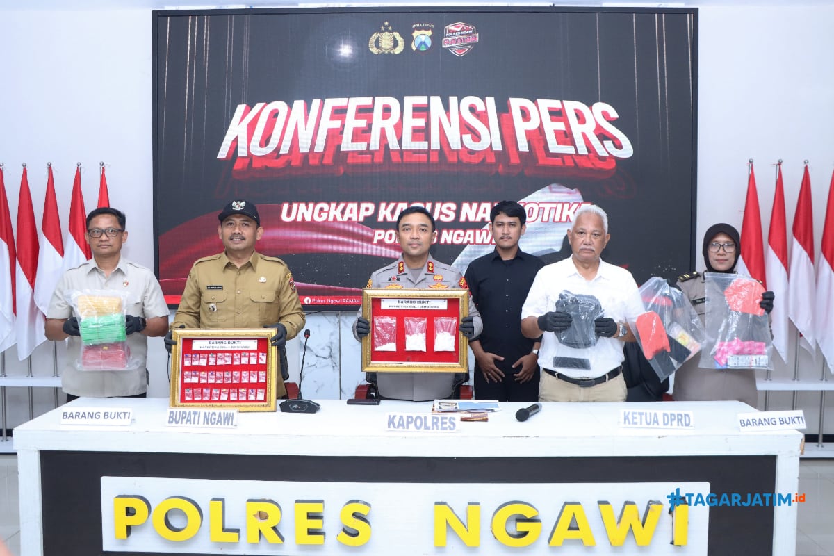 Polres Ngawi Ciduk Suami Istri Residivis Pengedar Sabu