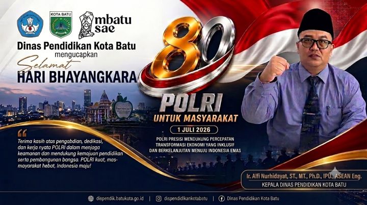 Iklan Ucapan Selamat Hari Bhayangkara dari dinas pendidikan kota batu